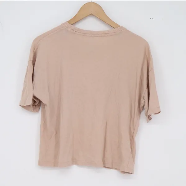 SO T-Shirt Womens S Boxy Tan Short Sleeve Cotton Casual Excellent - Image 3
