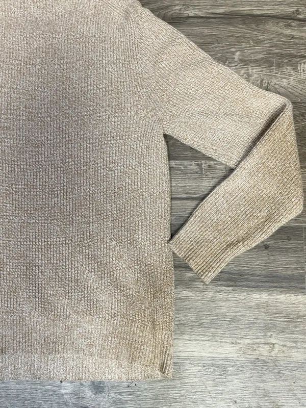 J.Crew Marled Beige Crewneck Knit Sweater Size Small - Image 8
