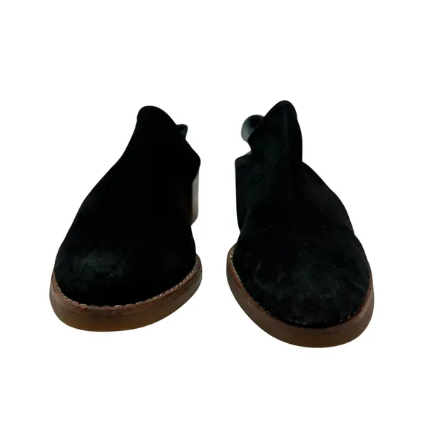 All Black Mules Heel Collapsible Back Slip On Suede Leather Black‎ Blue Sample - Image 5