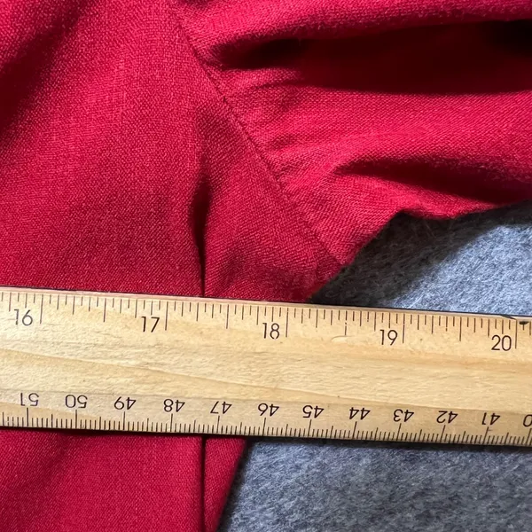 INSIGHT New York Red Linen Blend‎ Button Front Belted Blazer Jacket Size 12 - Image 5