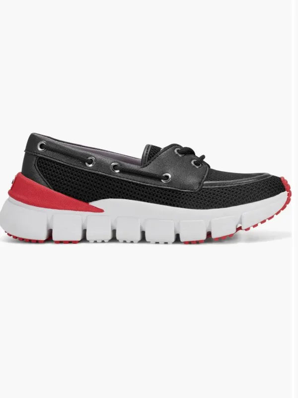 NEW $130 Hunter Sasa Boat Shoe 7 M, BLACK Red Water-Resistan Lug Sole - Image 4