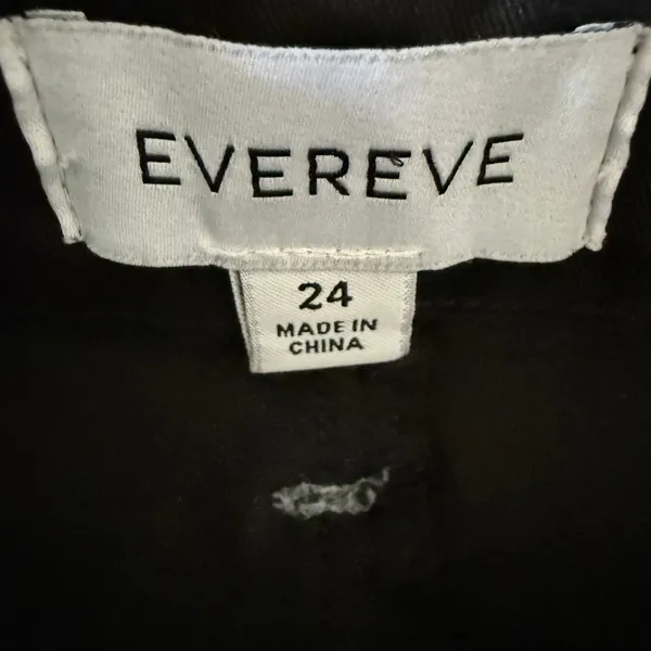 EVEREVE Black Stretch Cotton Blend Chino Wide Leg Pants | Size 24 - Image 4
