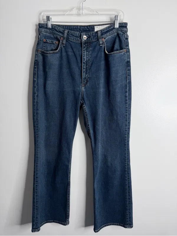 Rag & Bone Casey High Rise Ankle Flare Chelsea Wash Size 30 Minimalist Casual - Image 2