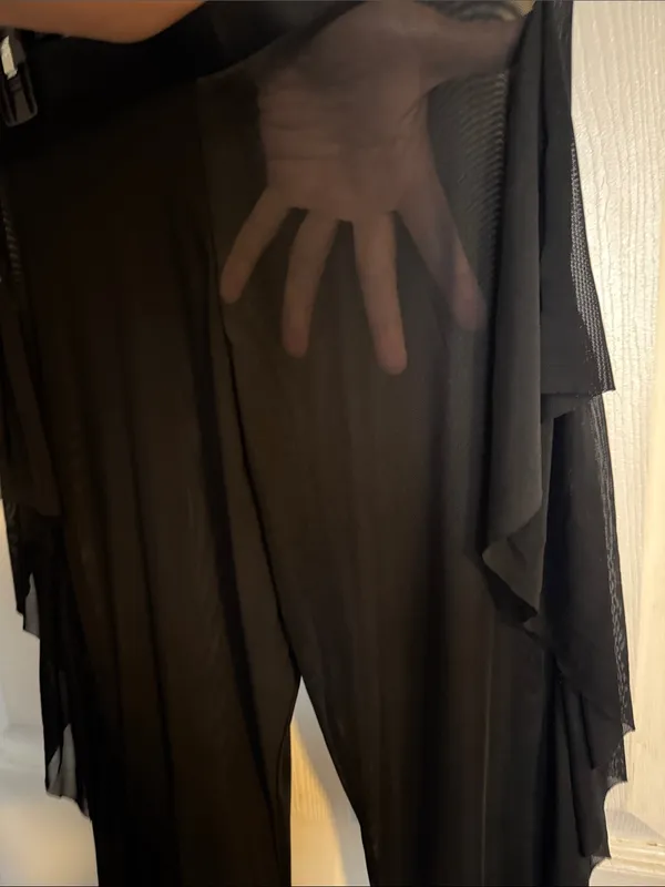 Sheer Black Cover Up Pants Size L - Image 2