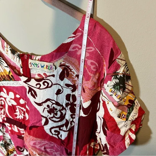 Jams World Aloha Hawaiian‎ Royal Hotel Dress Pink Large - Image 9