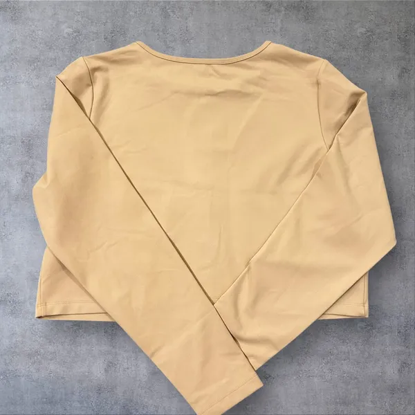 NEW‎ Wild Fable Butter Bliss Top Womens L Tan Long Sleeve Button Front Cardigan - Image 3