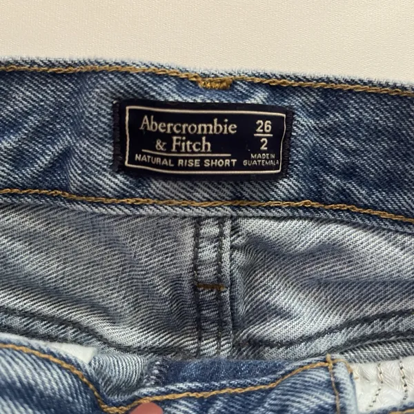 Abercrombie & Fitch Women’s Natural Rise Cut-Off Distressed Denim Shorts 26 2 - Image 2