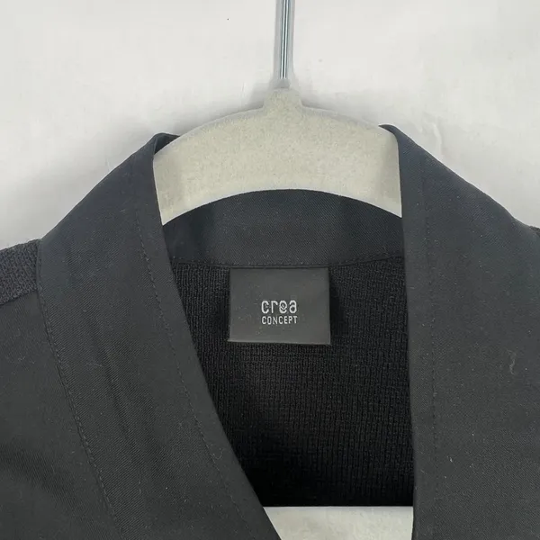 Crea Concept Blazer Jacket Womens Size 8 Black Knit Patch Pockets‎ Formal Wool - Image 2