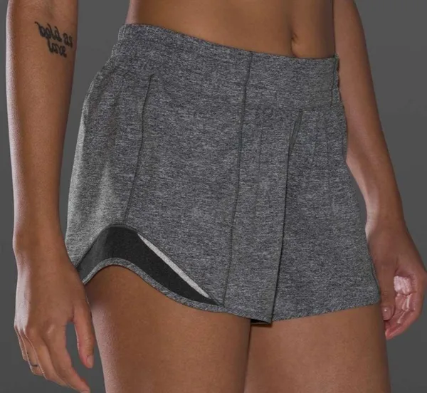 Lululemon Hotty Hot Short II Long 4" Heather Lux Multi Black - Image 3