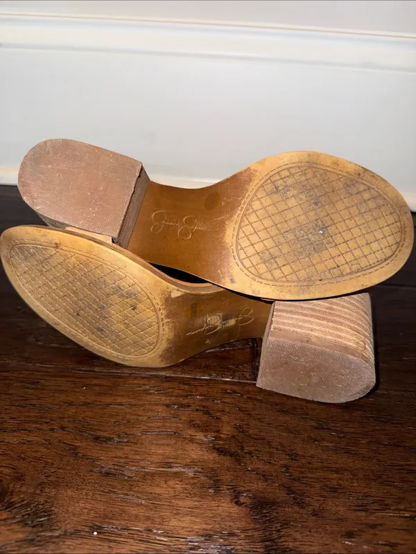 Jessica Simpson Women’s Tan Suede Block Heel Ankle Strap Sandals 7.5 - Image 5