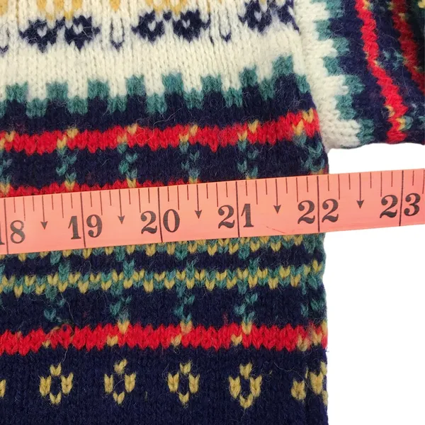 EDINBURGH Lambswool Cardigan Sz M VTG 80's Oversize Holiday Cozy Made Scotland - Image 14