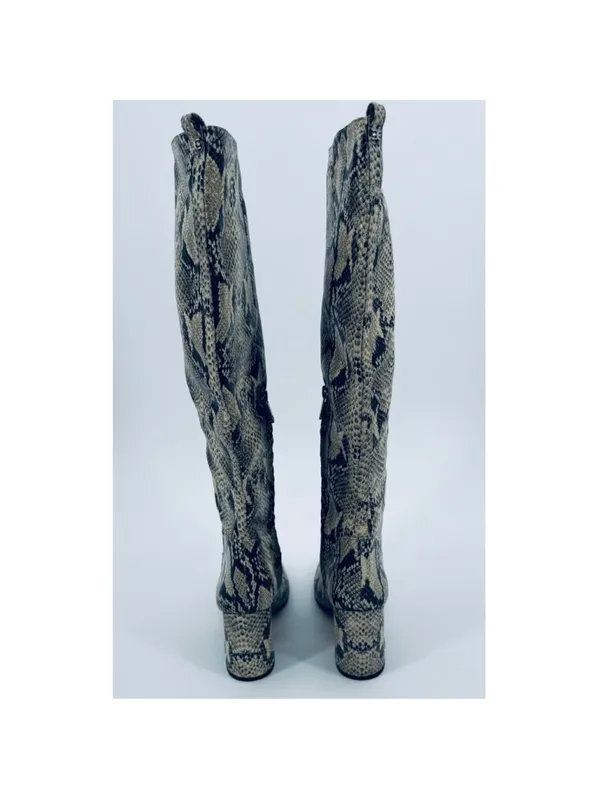 Sam Edelman Snake Print Hai Boots, Beige Black Size 7.5 - Image 3