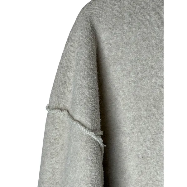 Aerie The Chill Cozy‎ Crew Sweatshirt Women XS Cream Smiley Face Distressed - Image 7
