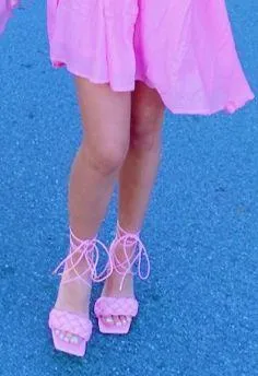ASOS Pink Wrap Heels - Image 2