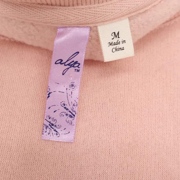 Alya Womens Peach Pink Ruffle Side Fleece Pullover Sweatshirt Size M - Image 3
