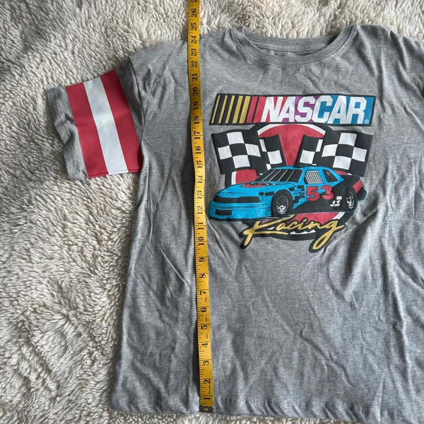 NASCAR Racing Graphic Tee Striped Sleeves NWT Women's Size Small - Image 5