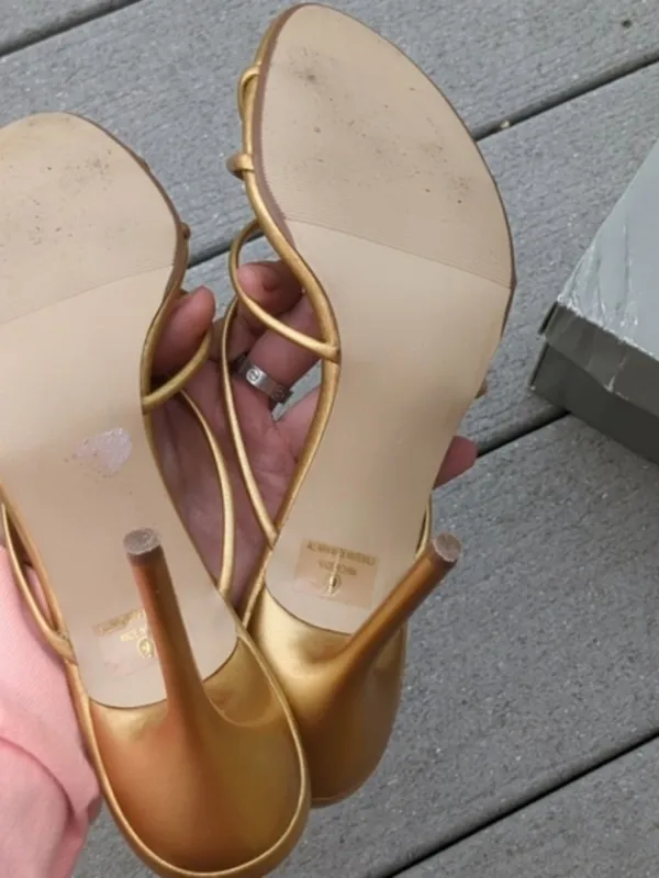 Delicious Open Toe Strappy Heel Sandals Gold Size 9 - Image 10
