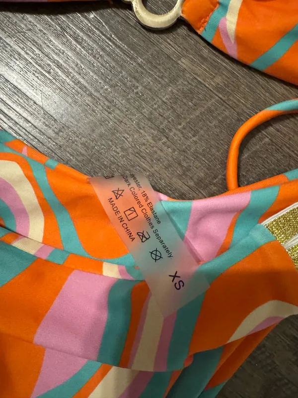 Orange bikini set with gold details Size XS - Image 2