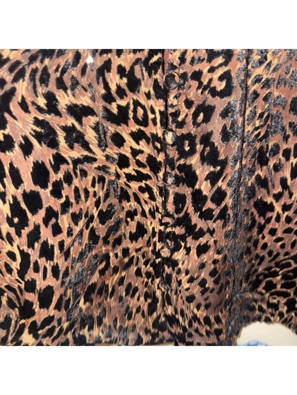 Free people wildest dreams velvet boho animal print top - Image 4