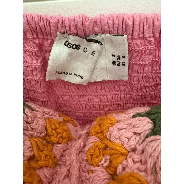 ASOS Women's Size 4 Crochet Color Block Sundress Multicolor Boho‎ - Image 4