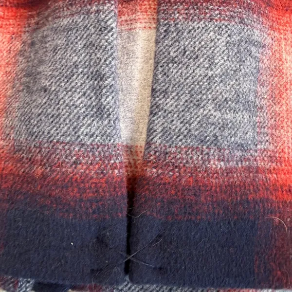 Gap Plaid Wool Blend Swing Coat Girls XXL Navy Red Grey Zip Snap Jacket New - Image 10