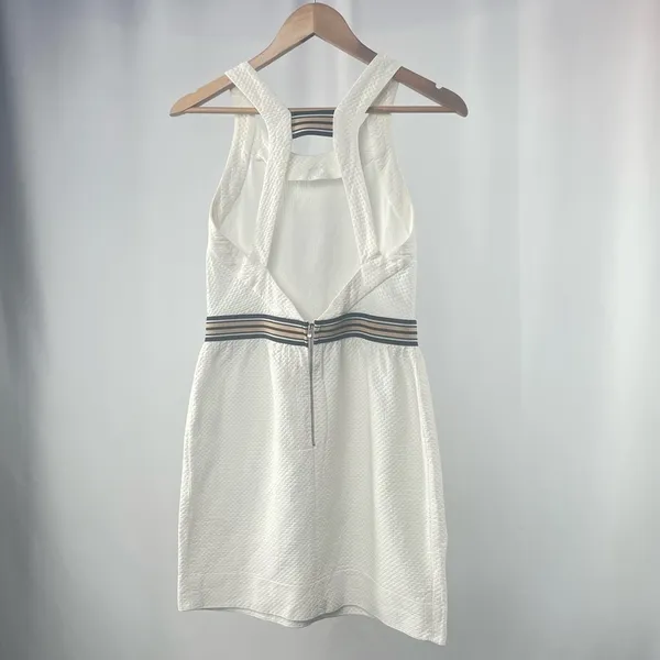 SANDRO Square Neckline Mini Dress in White‎ Size 3 or Large - Image 4