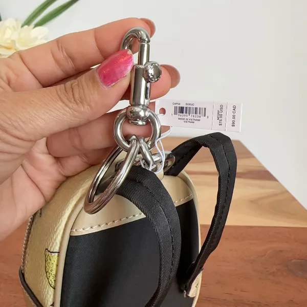 NWT Coach‎ CAP03 Mini Court Backpack Bag Charm With Lemon - Image 4