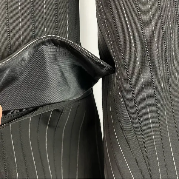 NEW George Size 4 Stripe One Button Blazer Twill Jacket Black - Image 3
