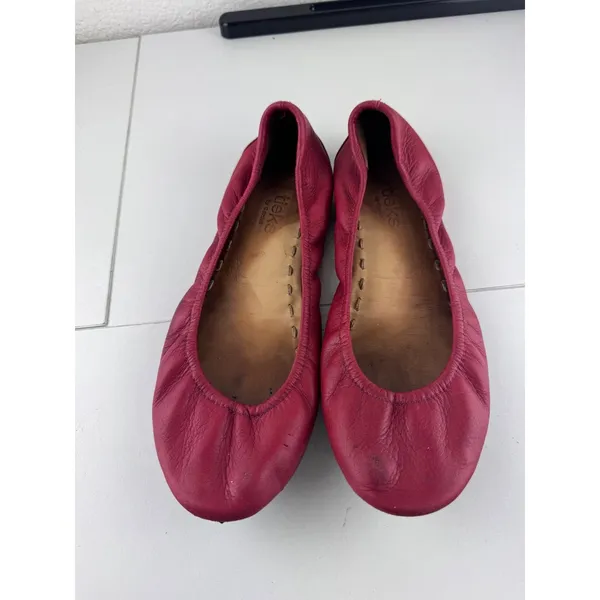 Tieks by Gavrieli Womens Red Leather Foldable Ballet‎ Flats Size 8 - Image 2