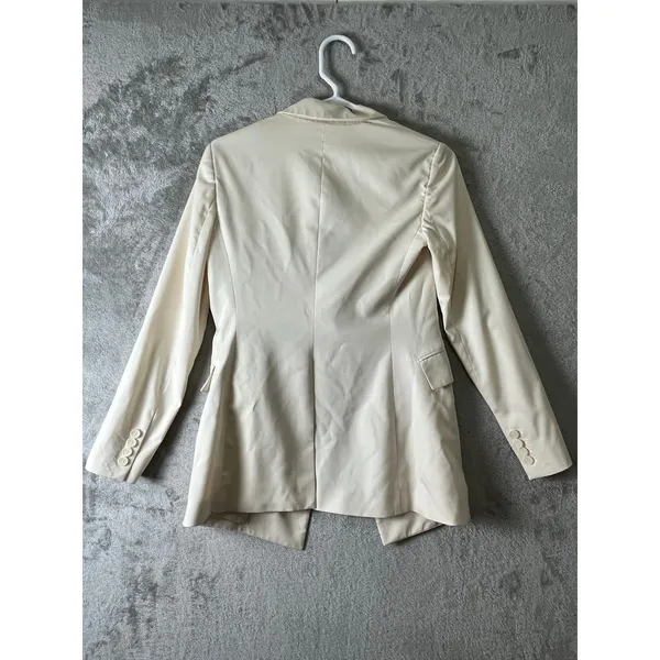 Theory‎ Ivory Single Button Blazer Jacket Tailored Quiet Luxury Career Chic 4 - Image 3