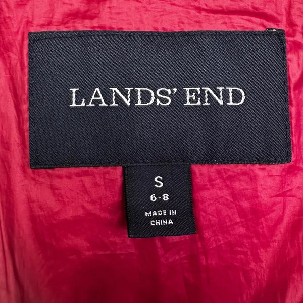Lands End Womens Primaloft Quilted Jacket Tan Khaki‎ Snap Front Sz S 6-8 - Image 4