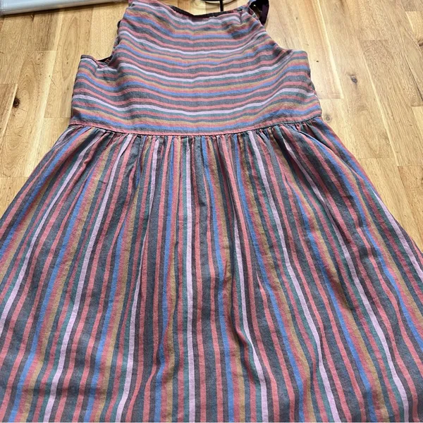 Madewell Striped Button-Front Sleeveless Dress Women’s Small - Image 5