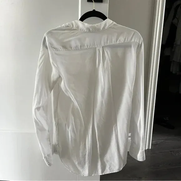 Zara White Button Down Collar Breast Pockets Lightweight Perfect Condition XS - Image 6