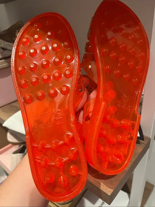 INTENTIONALLY BLANK Ellery Stud Jelly Sandals (Sz 9) Cherry Red NWT - Image 9