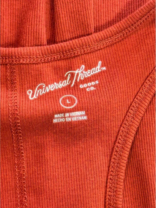 Universal Thread Rust Orange Ribbed Tank Top Scoop Neck Sleeveless Basic Small S - Image 3