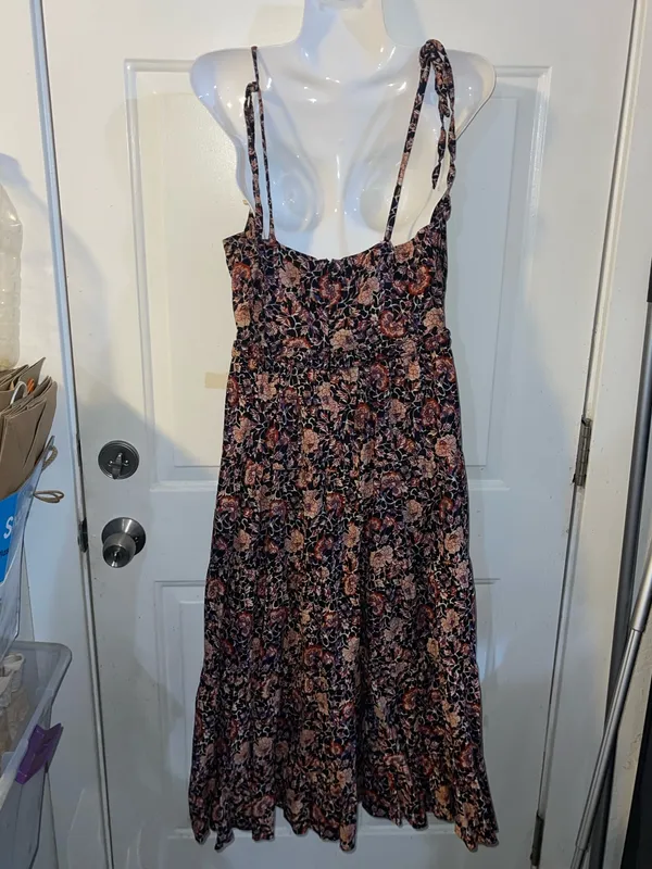 Ulla Johnson Johnson Kali Twist Front Floral Print Midi Dress SZ 6 Cotton Blend - Image 2