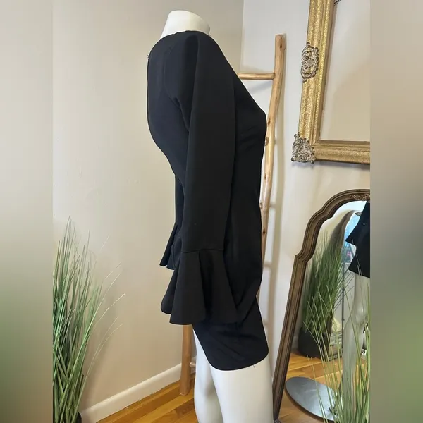 Blush Boutique Black Mini Bell Sleeve Dress Medium - Image 8