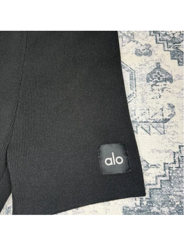 Alo Yoga Scholar Knit High-Waist Cotton Blend Short - Size XS - Image 6