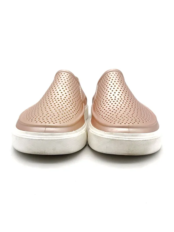 Crocs CitiLane Roka Slip On Shoes Women 7 Rose Gold Metallic Perforated Sneaker - Image 6