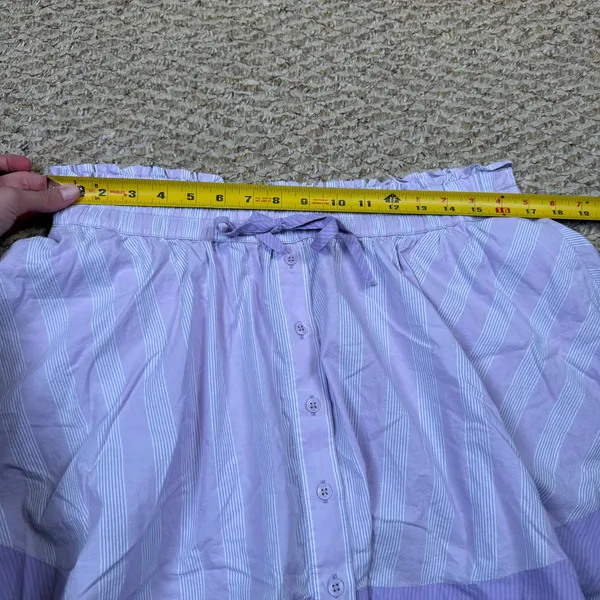 Aerie Purple Striped Button Front Paperbag Waist Comfy Mini Skort Womens Large - Image 5
