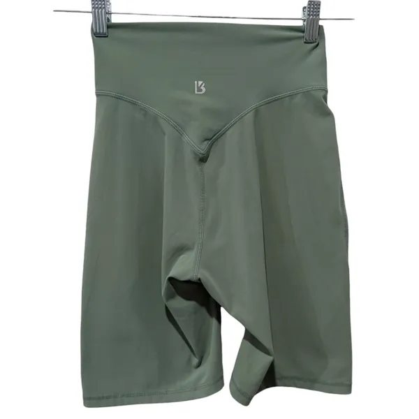 Buffbunny Collection Biker Shorts Women S Green High Rise Gym Workout Athletic - Image 2