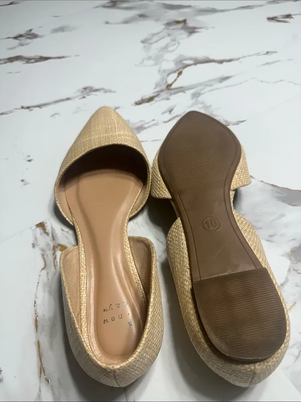 a new day Beige woven Pointed-Toe Ballet Flats. - Image 10
