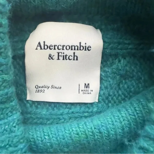 Abercrombie & Fitch Women's Green and Blue Jumper. Sz M - Image 5