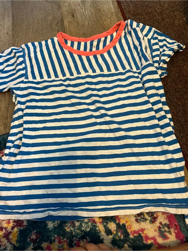Pilcro medium blue and white striped top - Image 6