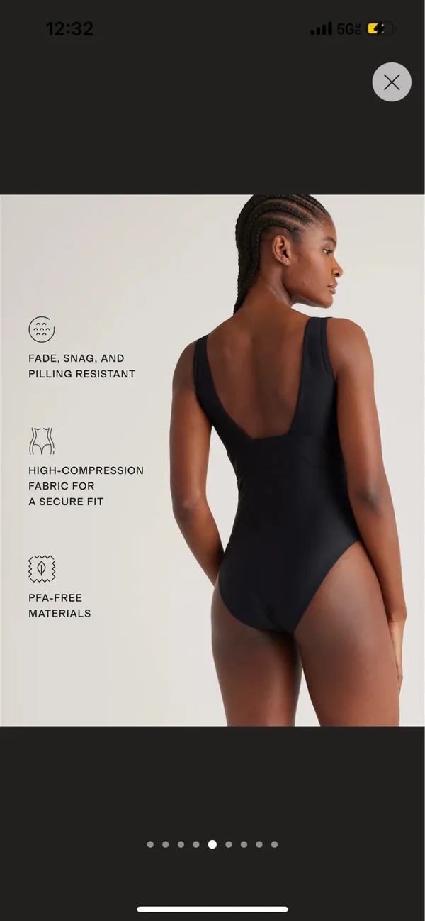 New Quince Italian Plunge One-Piece Swimsuit in Black Size Medium MSRP $49.90 - Image 5