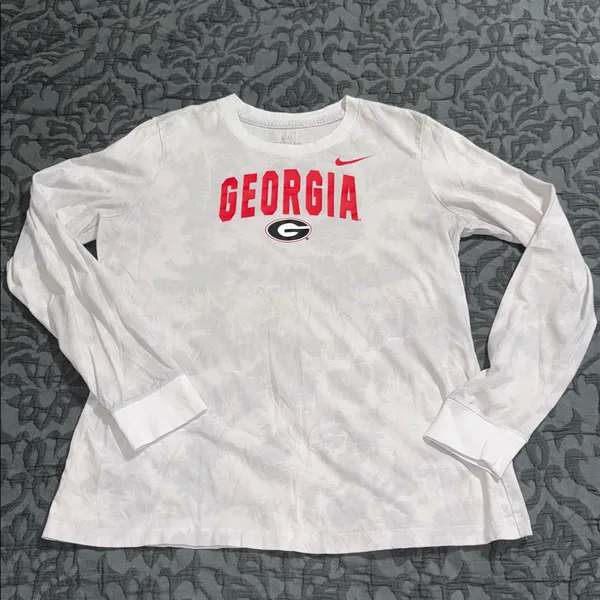 Georgia Nike white platinum bulldogs campus tie-dye long sleeve t-shirt small - Image 4