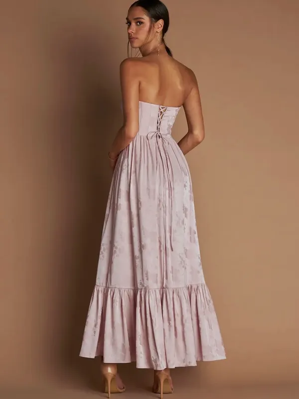 Azazie Pink Floral Dress - Image 2