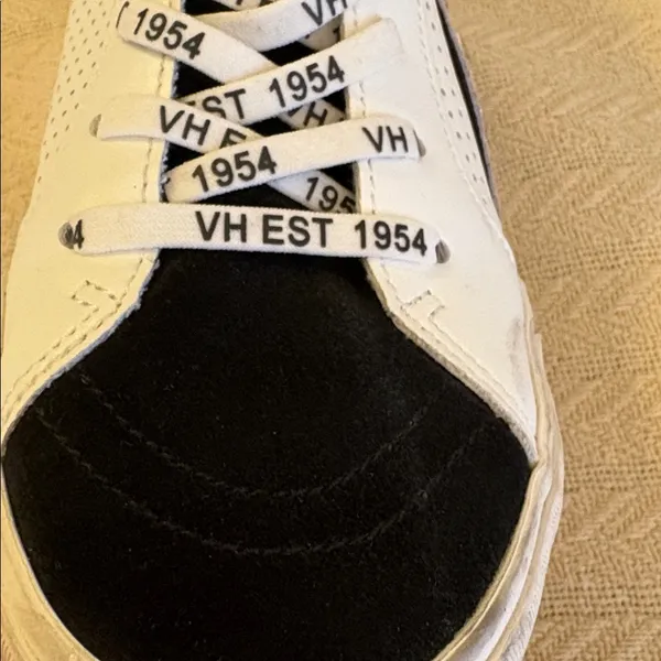 Vintage Havana White and Black High-Top Sneakers shoes with black suede toe 10 - Image 7