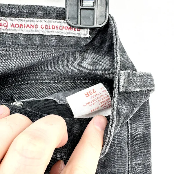 Adriano Goldschmied Silk Cigarette Skinny Black‎ Cropped Jeans Size 25R - Image 5