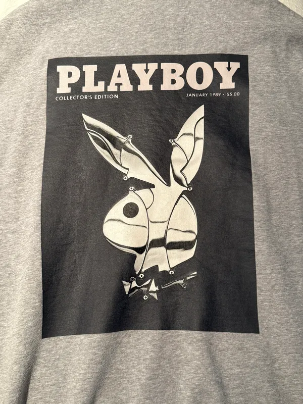 Missguided Playboy X Grey Oversized Sweatshirt - Image 2